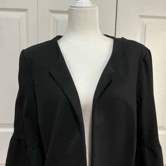 🍓 Roz & Ali Black Open Front Jacket - XL - Picture 3 of 6
